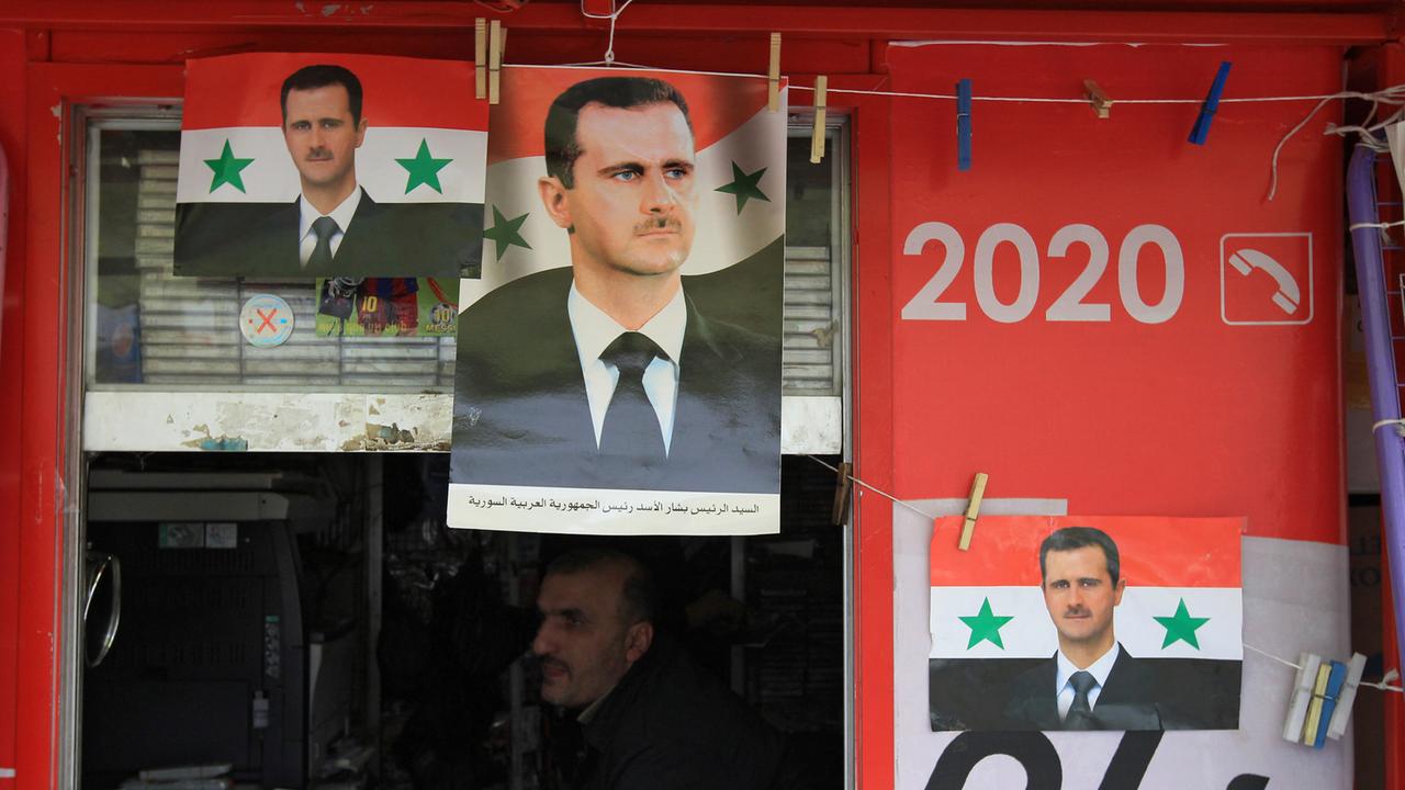 Porträts von Baschar al-Assad in Damaskus