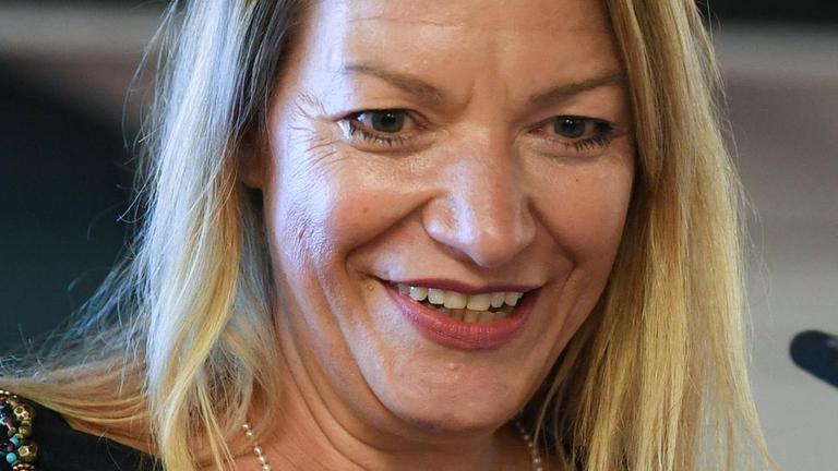 Antje Boetius, Direktorin des Alfred-Wegener-Instituts bei einer Rede Antje Boetius, Direktorin des Alfred-Wegener-Instituts bei einer Rede