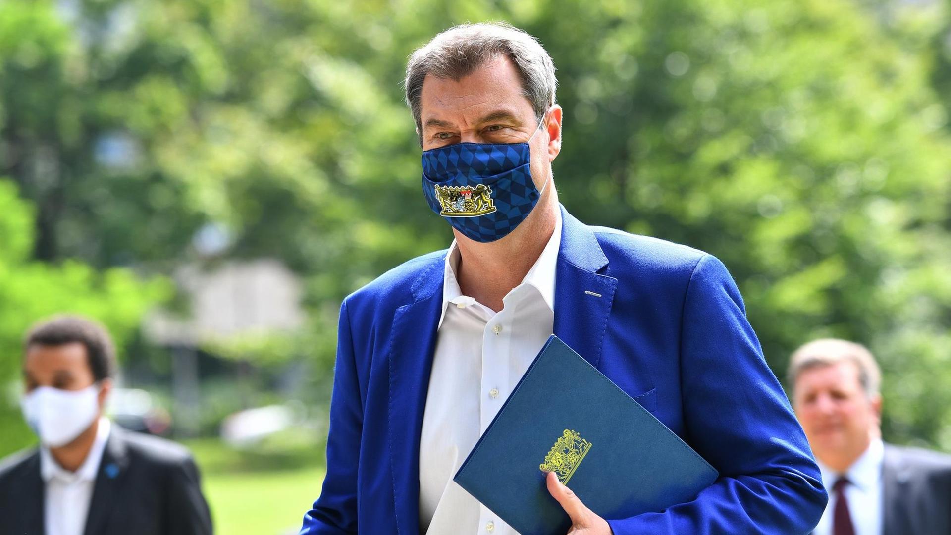 Markus Söder, Ministerpräsident von Bayern und CSU-Vorsitzender nach einem Schul-Digitalisierungsgipfel in der Staatskanzlei im Prinz Carl Palais in München am 23.07.2020. Markus Söder, Ministerpräsident von Bayern und CSU-Vorsitzender nach einem Schul-Digitalisierungsgipfel in der Staatskanzlei im Prinz Carl Palais in München am 23.07.2020.