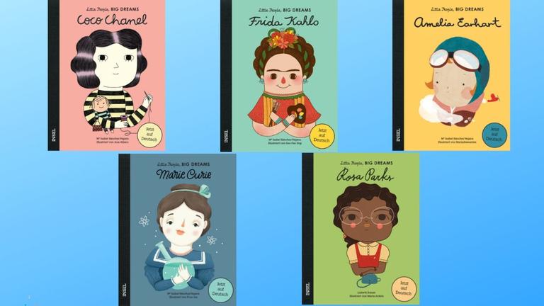 5 Buchcover aus der Reihe Little People BIG DREAMS 5 Buchcover aus der Reihe Little People BIG DREAMS