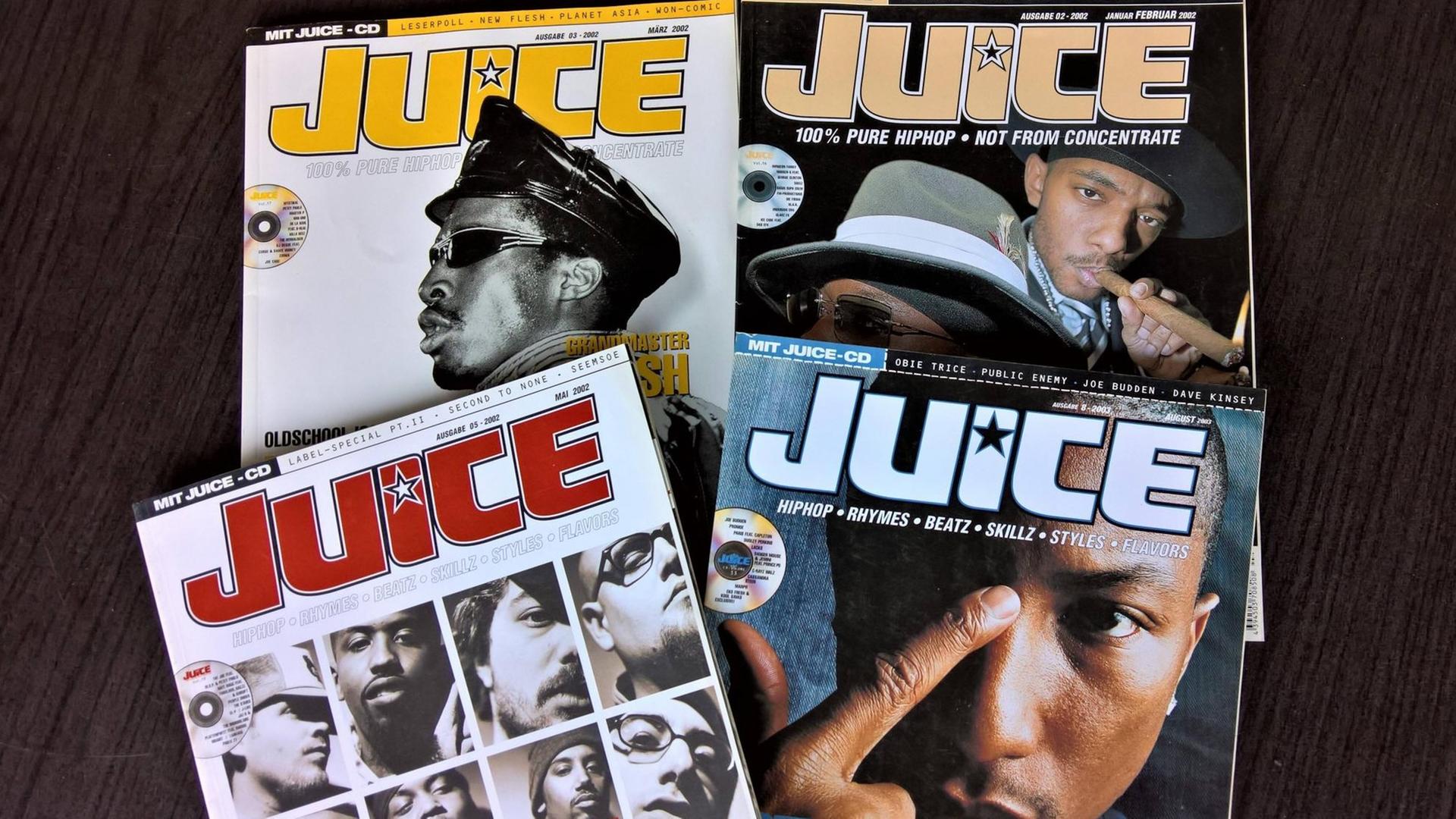 Vier Cover vom Juice Magazin