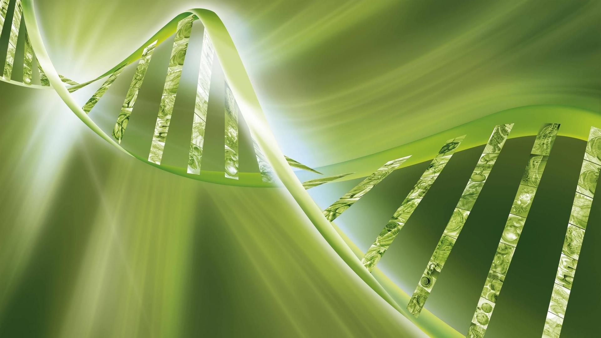 Illustration of a DNA double helix. | Verwendung weltweit, Keine Weitergabe an Wiederverkäufer.