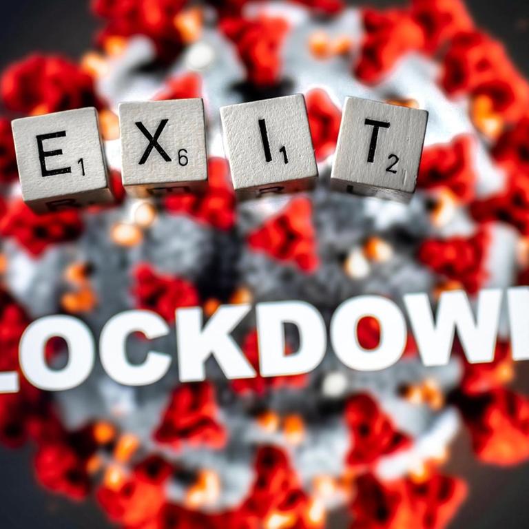 Illustration zum Thema Exit-Strategien für Maßnahmen gegen das Coronavirus