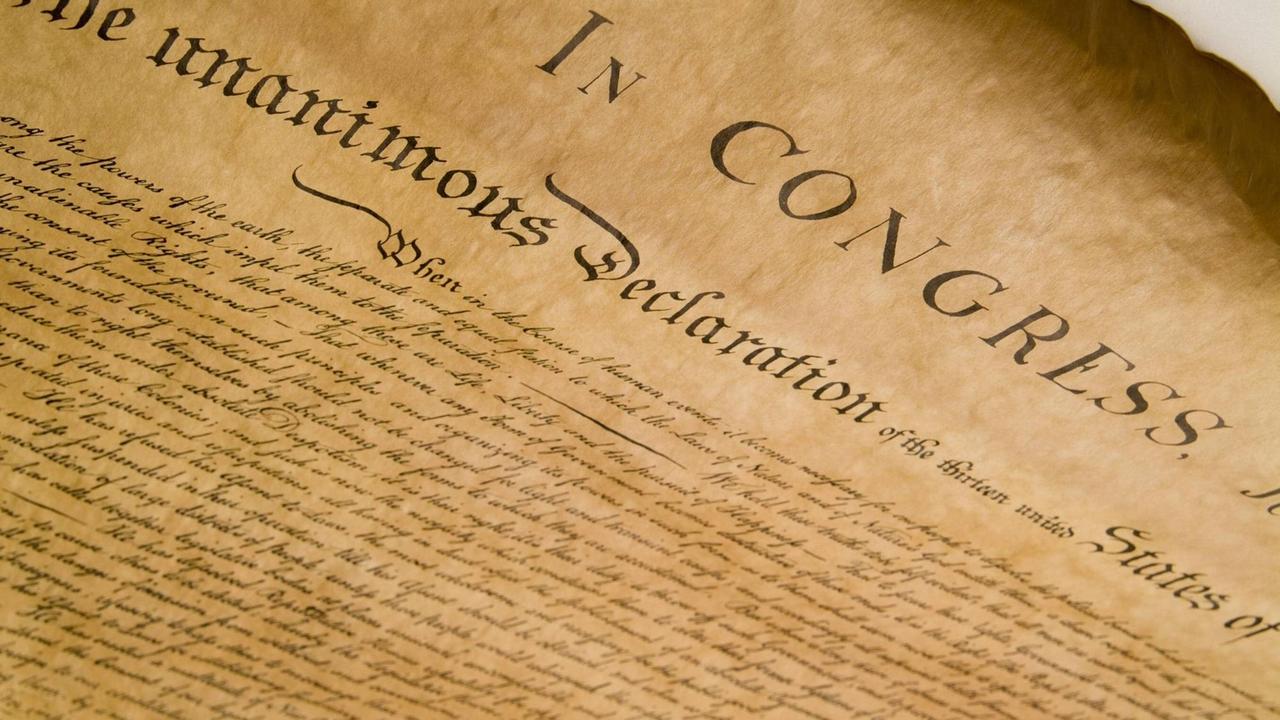 Amerikanische Unabhängigkeitserklärung (Ausschnitt)