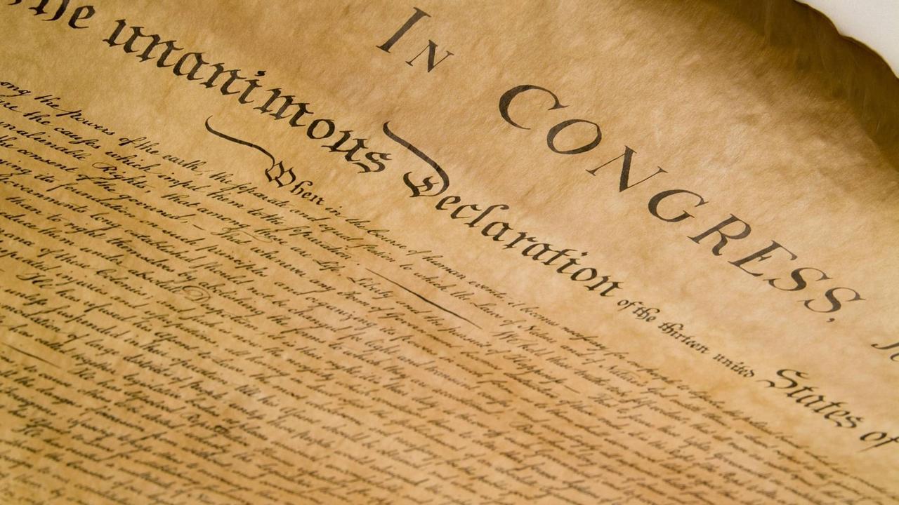 Amerikanische Unabhängigkeitserklärung (Ausschnitt) Amerikanische Unabhängigkeitserklärung (Ausschnitt)