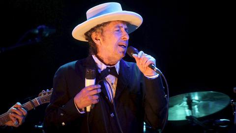 Der Musiker Bob Dylan während eines Konzertes in Spanien.