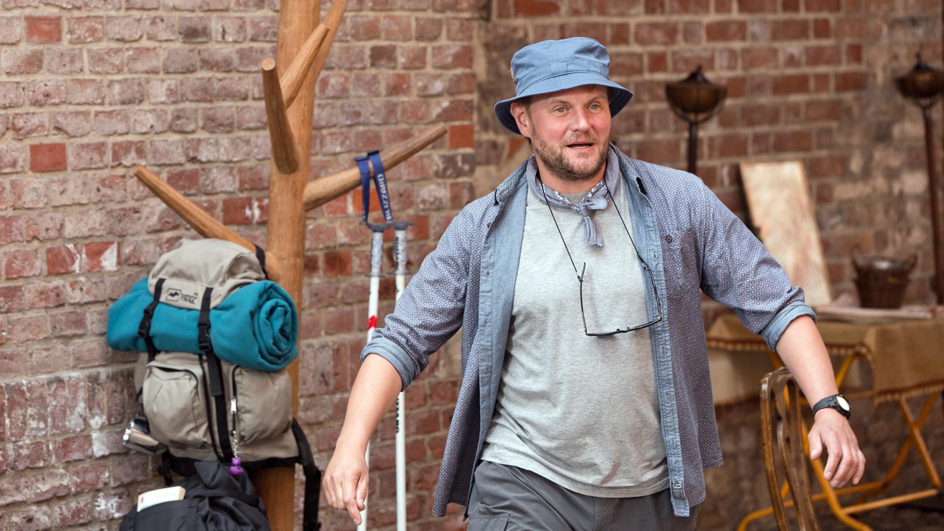 Der Schauspieler Devid Striesow bei den Dreharbeiten zum Kinofilm "Ich bin dann mal weg" in Berlin-Spandau Der Schauspieler Devid Striesow bei den Dreharbeiten zum Kinofilm "Ich bin dann mal weg" in Berlin-Spandau