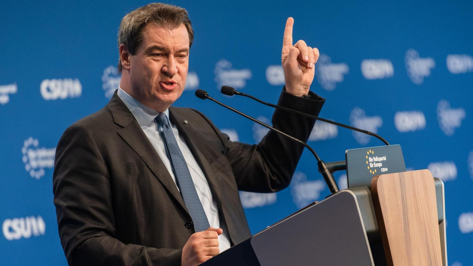 Markus Söder am Rednerpult Markus Söder am Rednerpult