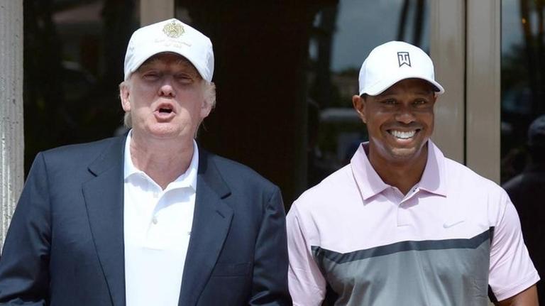 Donald Trump und Tiger Woods (2014)