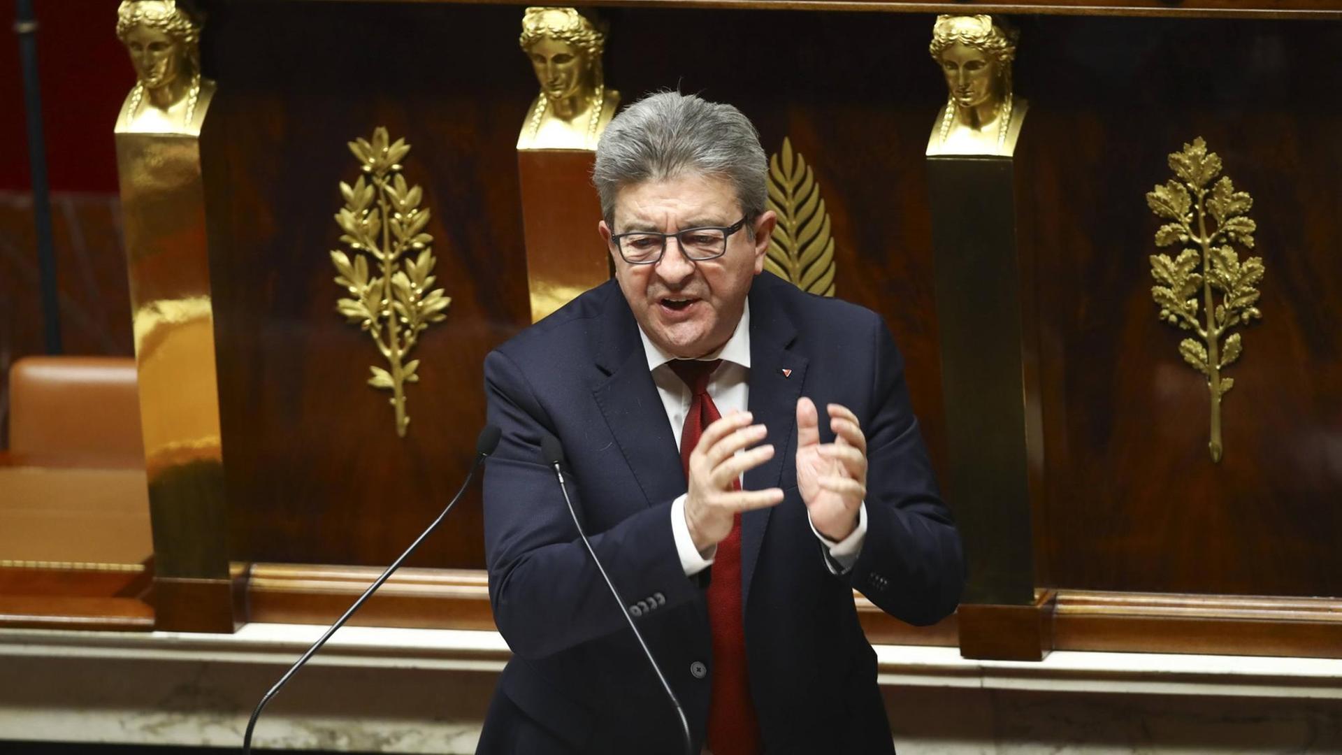 Jean Luc Melenchon - Präsident der France Insoumise - Paris - 05/12/2018 Jean Luc Melenchon - Präsident der France Insoumise - Paris - 05/12/2018
