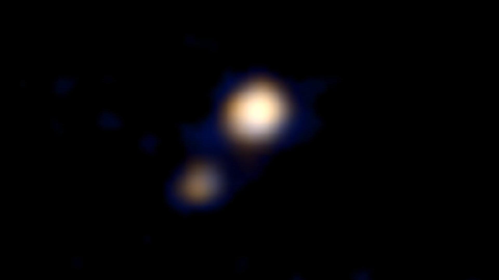 Der Asteroid 134340 mit seinem Mond Charon Der Asteroid 134340 mit seinem Mond Charon