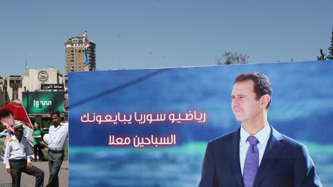 Nicht zu übersehen: Wahlwerbung für Baschar al-Assad.