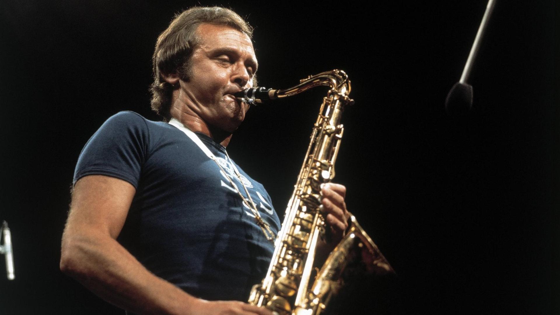 Stan Getz während eines Konzertes in Berlin, Anfang der 80er. Stan Getz während eines Konzertes in Berlin, Anfang der 80er.