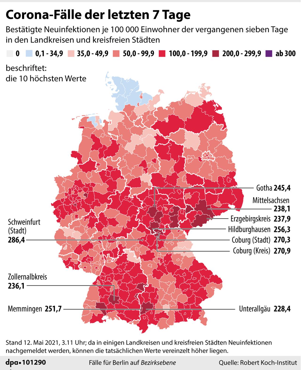 Corona-Fälle der letzten 7 Tage Corona-Fälle der letzten 7 Tage