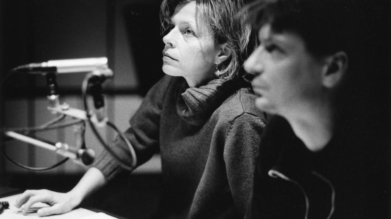 Corinna Kirchhoff und Götz Schulte 1997 im Hörspielstudio