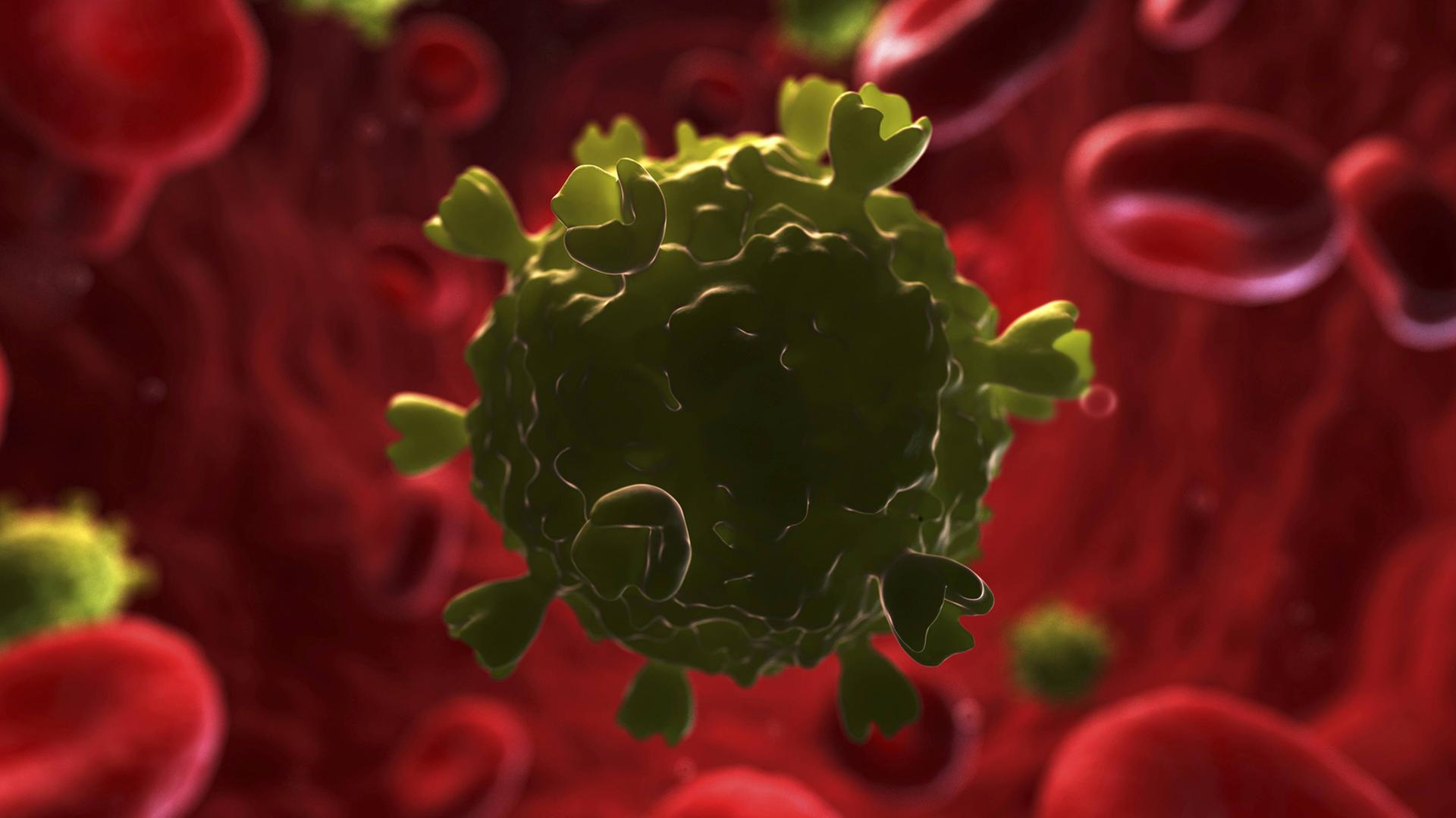 Ein Bild von einem HI-Virus
