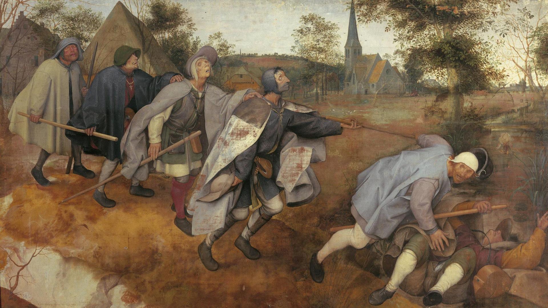 Das Gemälde "Der Blindensturz" von Pieter Bruegel dem Älteren (1525-1569) Das Gemälde "Der Blindensturz" von Pieter Bruegel dem Älteren (1525-1569)