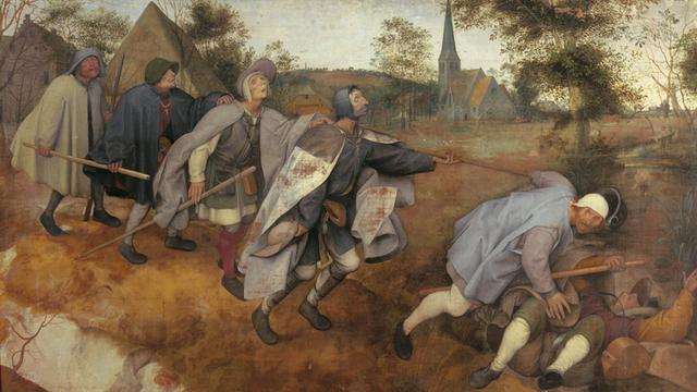 Das Gemälde "Der Blindensturz" von Pieter Bruegel dem Älteren (1525-1569)