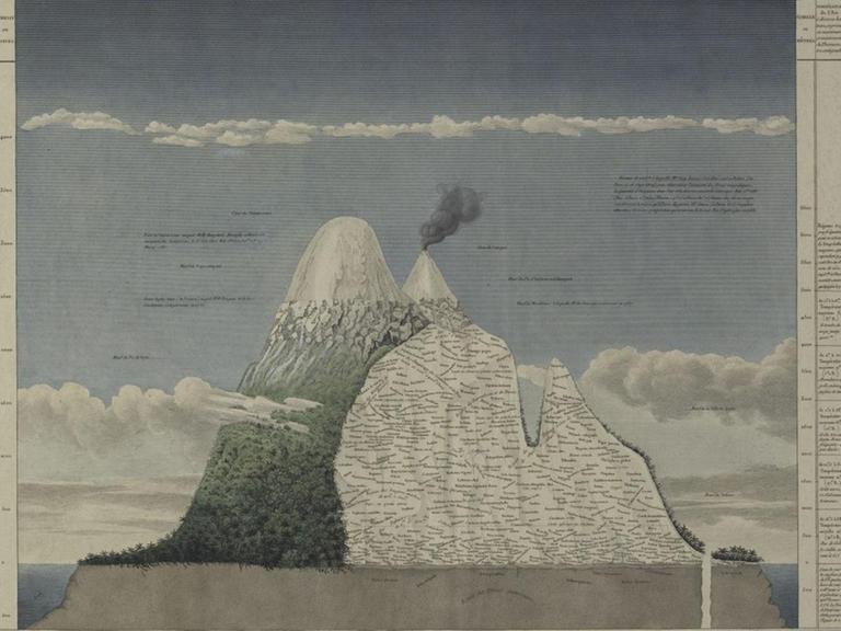 Geographie der Pflanzen in den Tropenländern. Ein Naturgemälde der Anden Alexander von Humboldt (1769-1859), Aimé Bonpland (1773-1858), Kupferstich, 1805, 62 x 88,5 cm