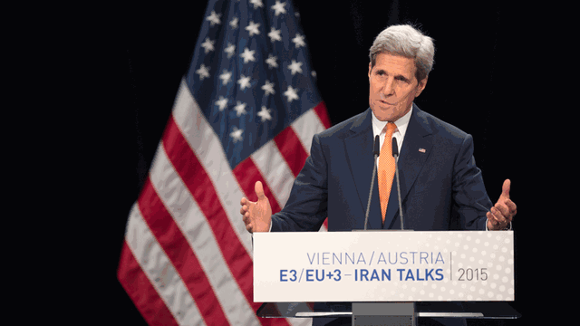 US-Außenminister John Kerry nach dem Ende der Atomverhandlungen mit dem Iran in Wien