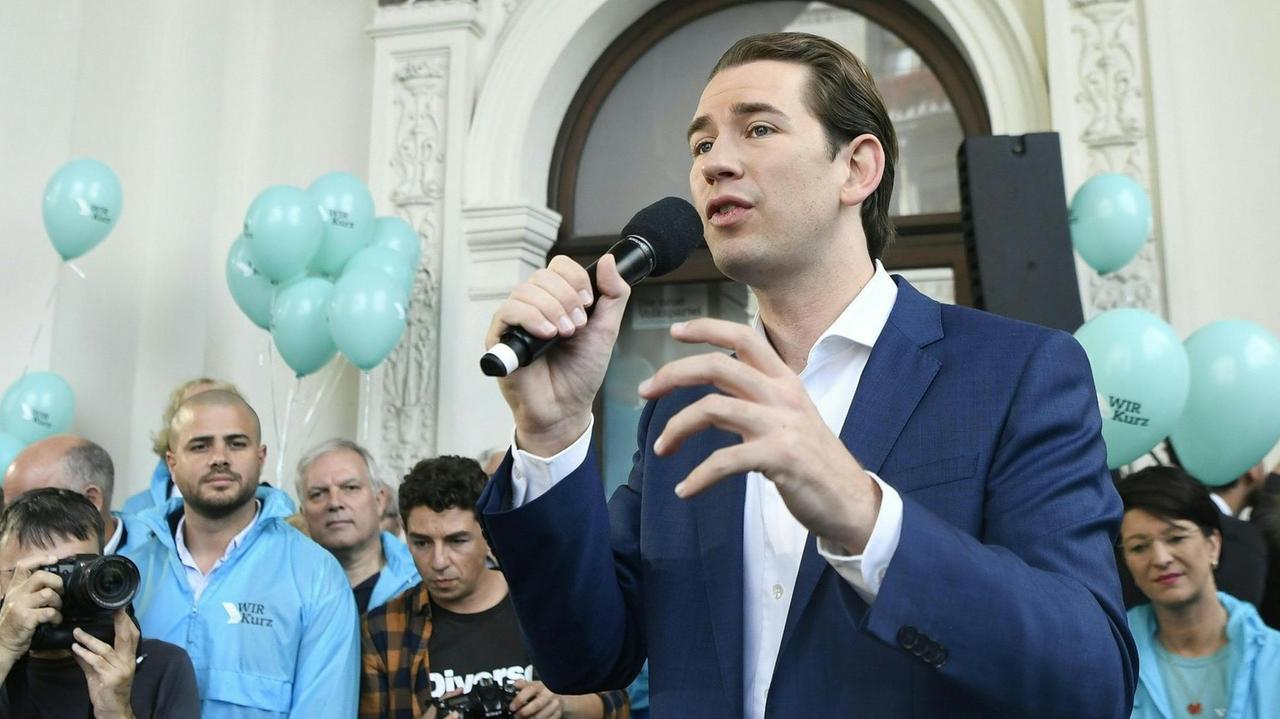 Der Spitzenkandidat der ÖVP, Sebastian Kurz, am Freitag 27. September 2019, beim Wahlkampfabschluss der ÖVP in Wien. Der Spitzenkandidat der ÖVP, Sebastian Kurz, am Freitag 27. September 2019, beim Wahlkampfabschluss der ÖVP in Wien.