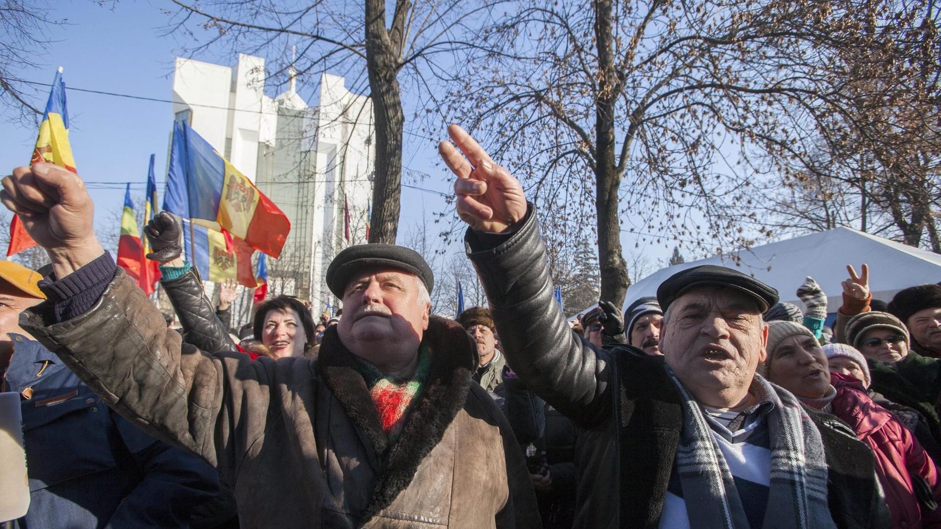In der moldauischen Hauptstadt Chisinau beteiligten sich tausende Menschen an dem Protest.