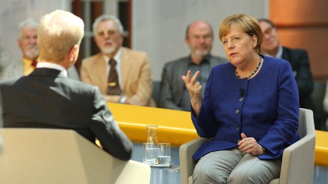 Bundeskanzlerin Merkel spricht beim Forum Politik von Dlf und Phoenix in Berlin
