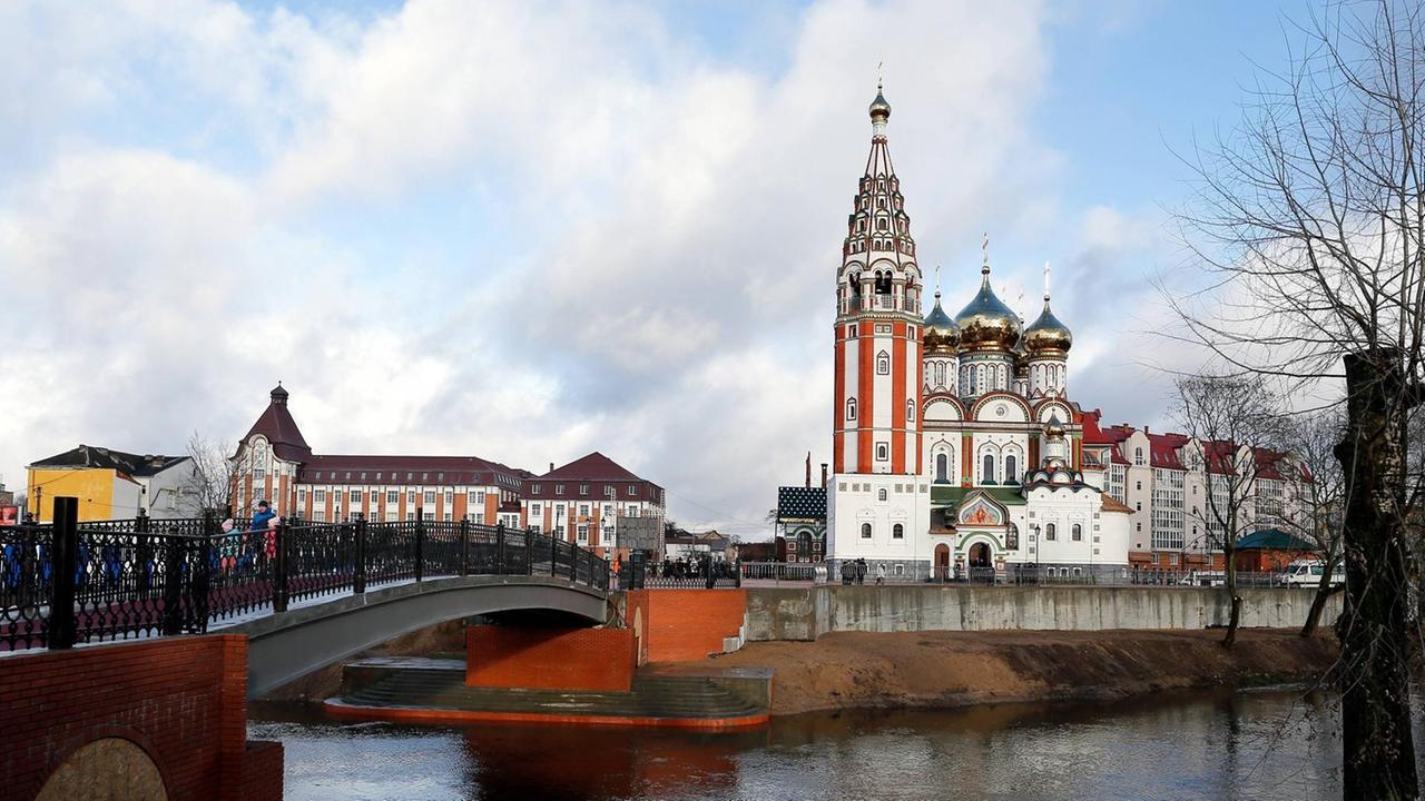 Stadtansicht von Gusew in der russischen Exklave Kaliningrad Stadtansicht von Gusew in der russischen Exklave Kaliningrad