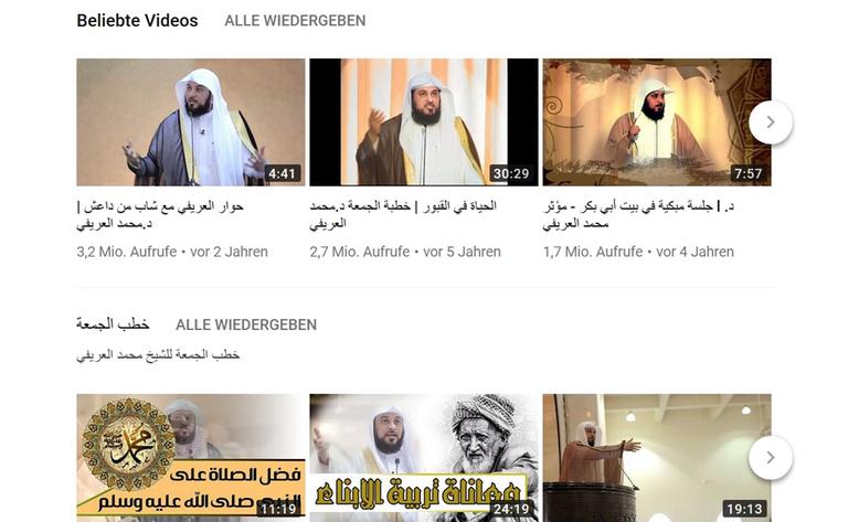 Screenshot von Al-Arifis Youtube-Kanal Screenshot von Al-Arifis Youtube-Kanal