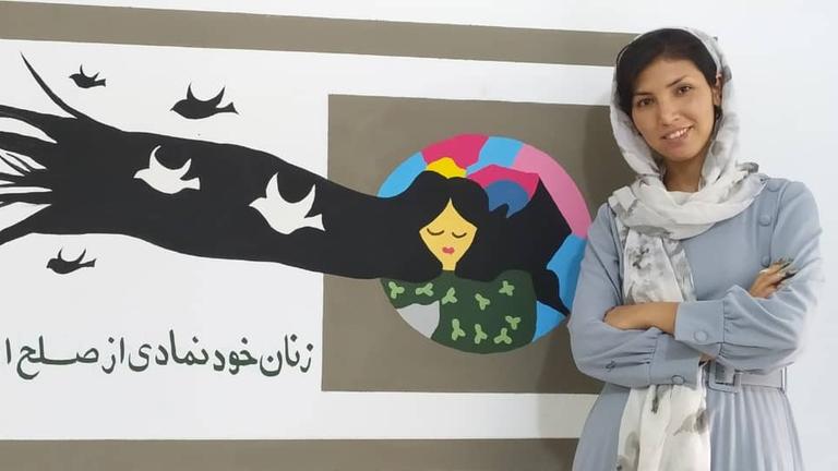 Künstlerin Hafiza Qasimi, Kabul 2021. Künstlerin Hafiza Qasimi, Kabul 2021.