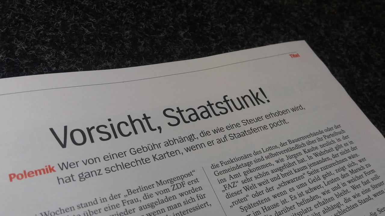 "Vorsicht Staatsfunk!" heißt es in der Kolumne von Jan Fleischhauer. "Vorsicht Staatsfunk!" heißt es in der Kolumne von Jan Fleischhauer.