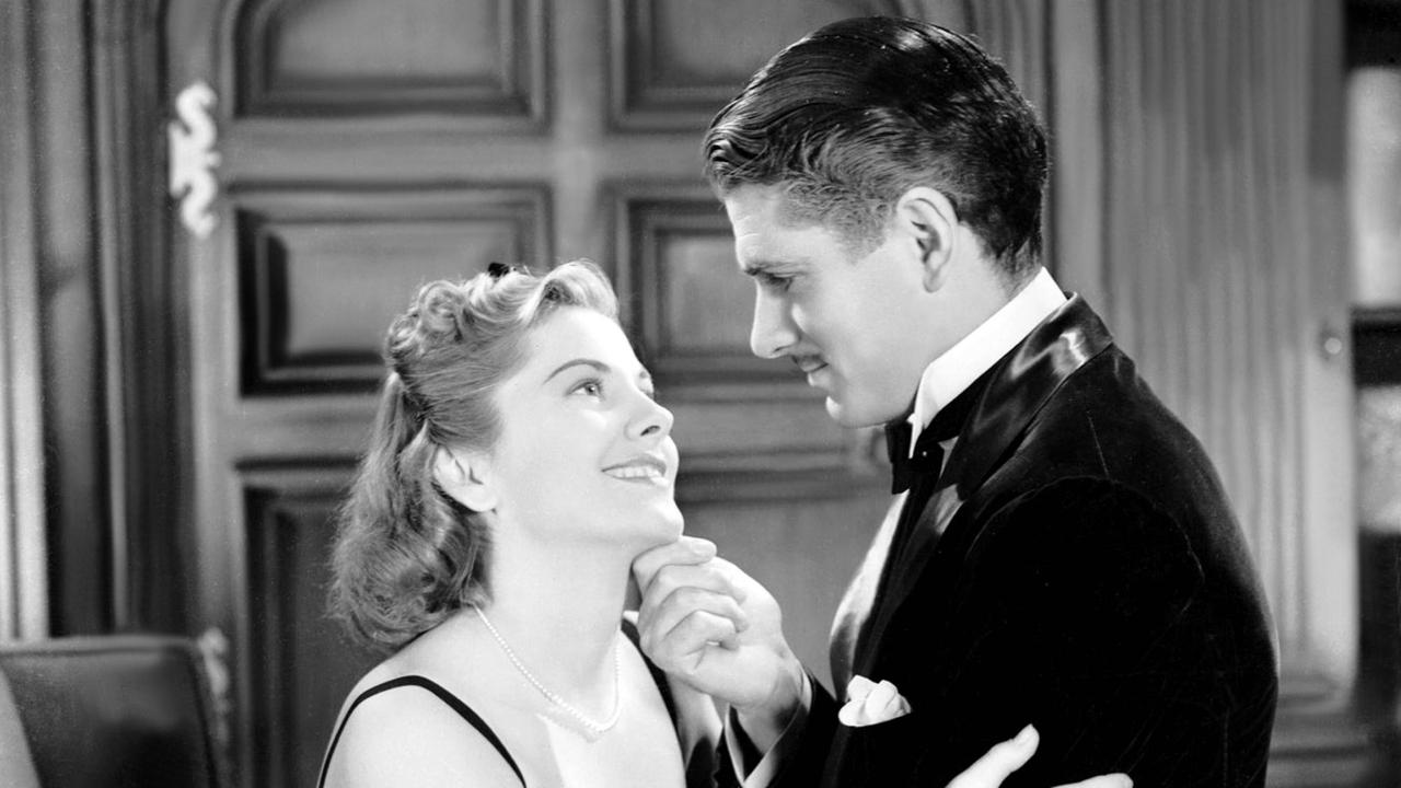 Laurence Olivier und Joan Fontaine in dem Spielfilm von Hitchcock Rebecca.