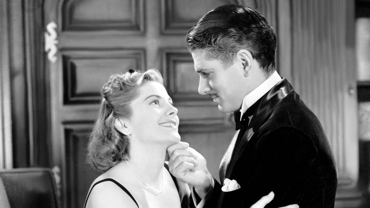 Laurence Olivier und Joan Fontaine in dem Spielfilm von Hitchcock Rebecca. Laurence Olivier und Joan Fontaine in dem Spielfilm von Hitchcock Rebecca.