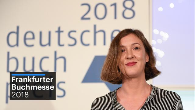 Die Autorin Inger-Maria Mahlke bei der Buchpreisverleihung 2018