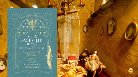Cover des Buches "Eine Frau von Geist", im Hintergrund ein Puppenhaus.