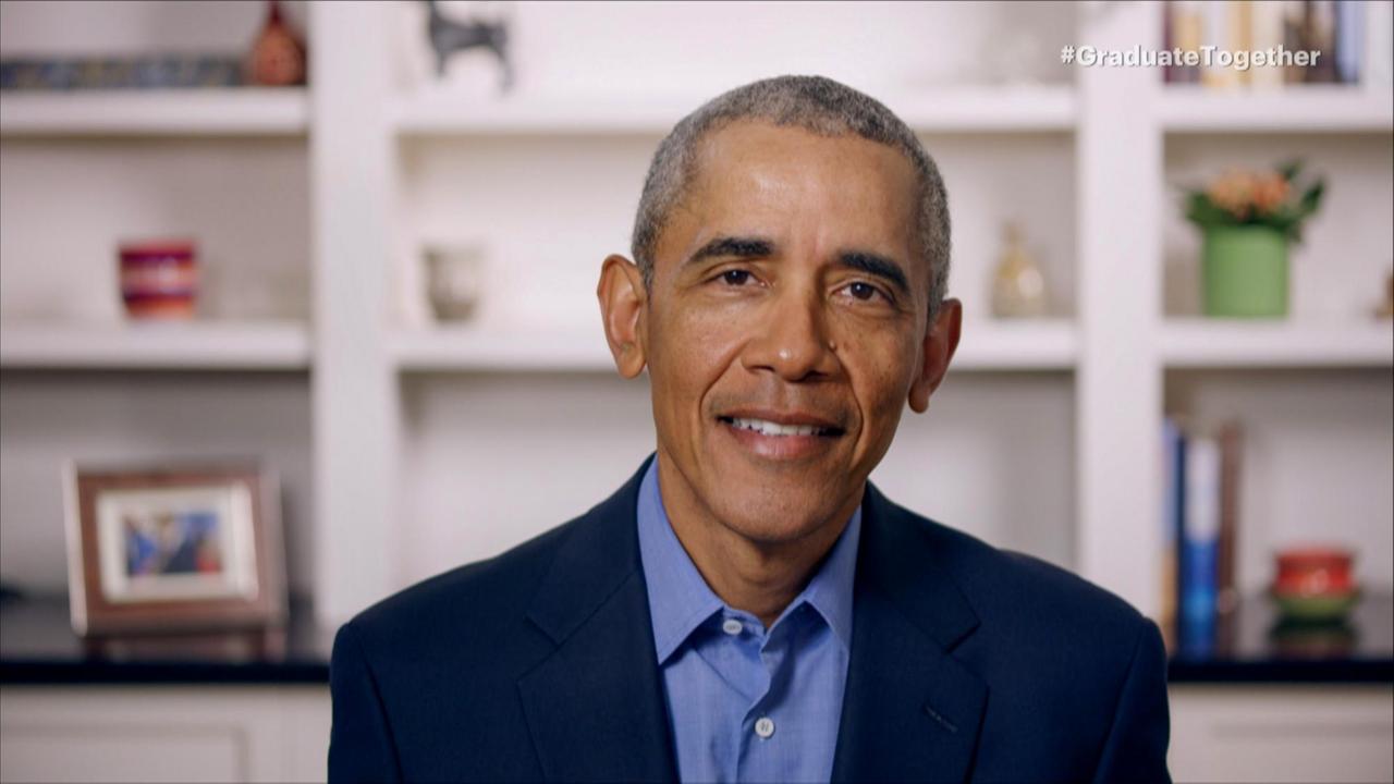 Der frühere US-Präsident Barack Obama spricht in einer Videobotschaft zu High-School-Absolventen
Der frühere US-Präsident Barack Obama spricht in einer Videobotschaft zu High-School-Absolventen
