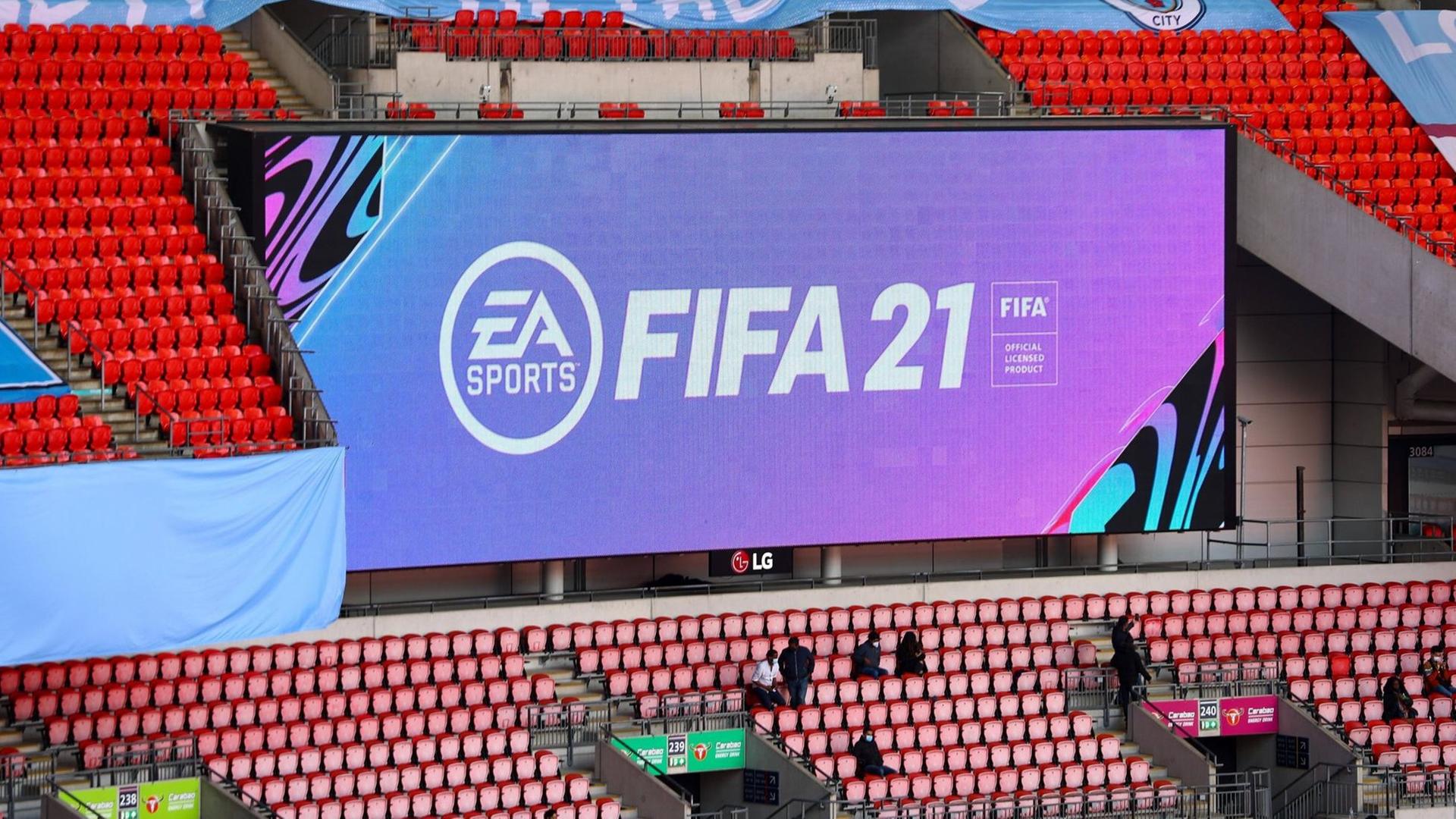 Mandatory Credit: Photo by Kieran McManus/BPI/Shutterstock 11872517hu Big Screen - EA Sports Manchester City v Tottenham Hotspur, Carabao Cup, Final, Football, Wembley Stadium, London, UK - 25 Apr 2021 EDITORIAL USE ONLY No use with unauthorised audio, video, data, fixture lists, club/league logos or live services. Online in-match use limited to 120 images, no video emulation. No use in betting, games or single club/league/player publications. Manchester City v Tottenham Hotspur, Carabao Cup, Final, Football, Wembley Stadium, London, UK - 25 Apr 2021 EDITORIAL USE ONLY No use with unauthorised audio, video, data, fixture lists, club/league logos or live services. Online in-match use limited to 120 images, no video emulation. No use in betting, games or single club/league/player publications. PUBLICATIONxINxGERxSUIxAUTXHUNxGRExMLTxCYPxROMxBULxUAExKSAxONLY Copyright: xKieranxMcManus/BPI/Shutterstockx 11872517hu Mandatory Credit: Photo by Kieran McManus/BPI/Shutterstock 11872517hu Big Screen - EA Sports Manchester City v Tottenham Hotspur, Carabao Cup, Final, Football, Wembley Stadium, London, UK - 25 Apr 2021 EDITORIAL USE ONLY No use with unauthorised audio, video, data, fixture lists, club/league logos or live services. Online in-match use limited to 120 images, no video emulation. No use in betting, games or single club/league/player publications. Manchester City v Tottenham Hotspur, Carabao Cup, Final, Football, Wembley Stadium, London, UK - 25 Apr 2021 EDITORIAL USE ONLY No use with unauthorised audio, video, data, fixture lists, club/league logos or live services. Online in-match use limited to 120 images, no video emulation. No use in betting, games or single club/league/player publications. PUBLICATIONxINxGERxSUIxAUTXHUNxGRExMLTxCYPxROMxBULxUAExKSAxONLY Copyright: xKieranxMcManus/BPI/Shutterstockx 11872517hu