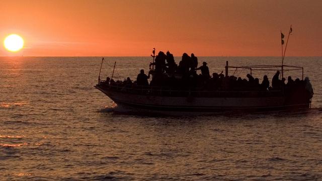 Flüchtlinge 2011 auf dem Weg nach Lampedusa