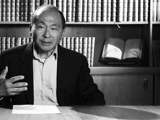 Francis Fukuyama bei seiner Rede zum Auftakt der Vortragsreihe "55 Voices for Democracy"