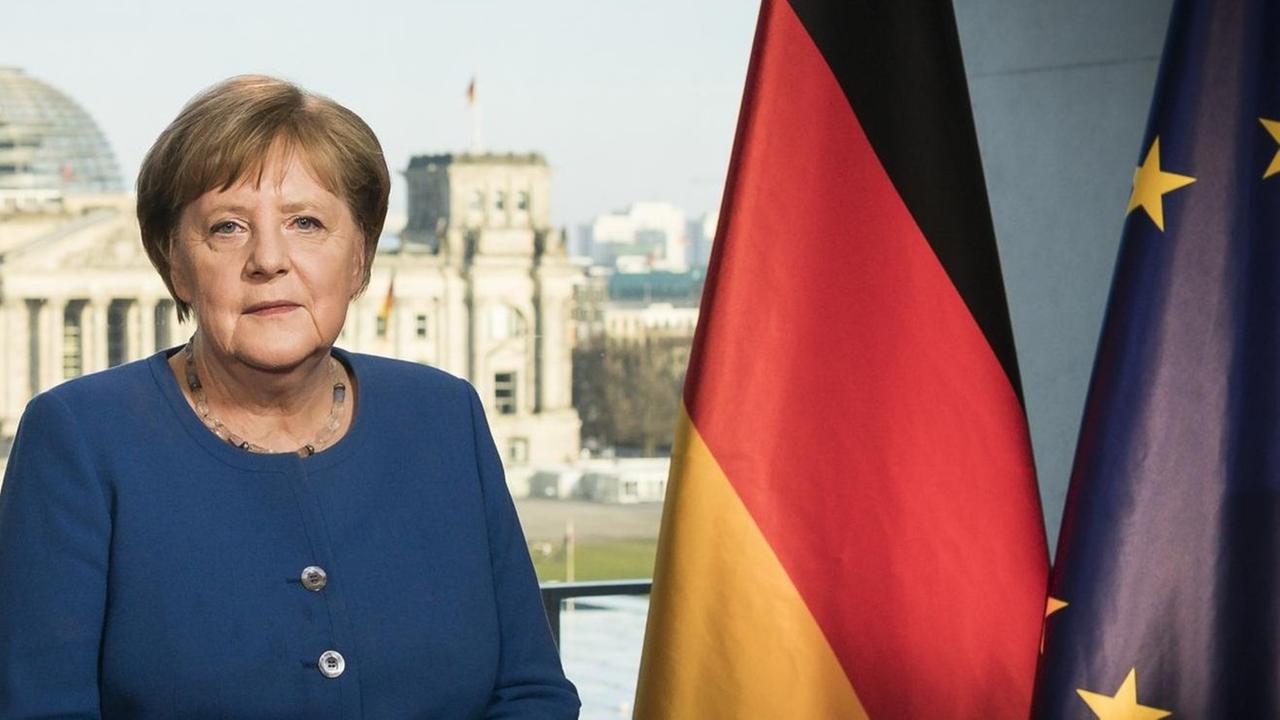 Bundeskanzlerin Angela Merkel hält Fernsehansprache zum Coronavirus Bundeskanzlerin Angela Merkel hält Fernsehansprache zum Coronavirus