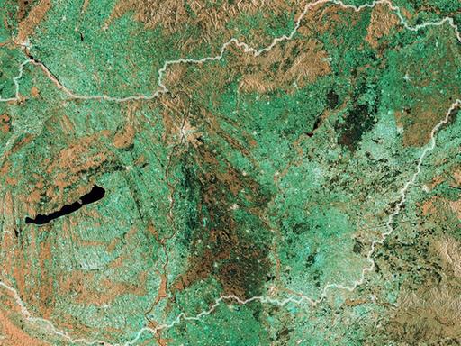 Satellitenbild von Ungarn