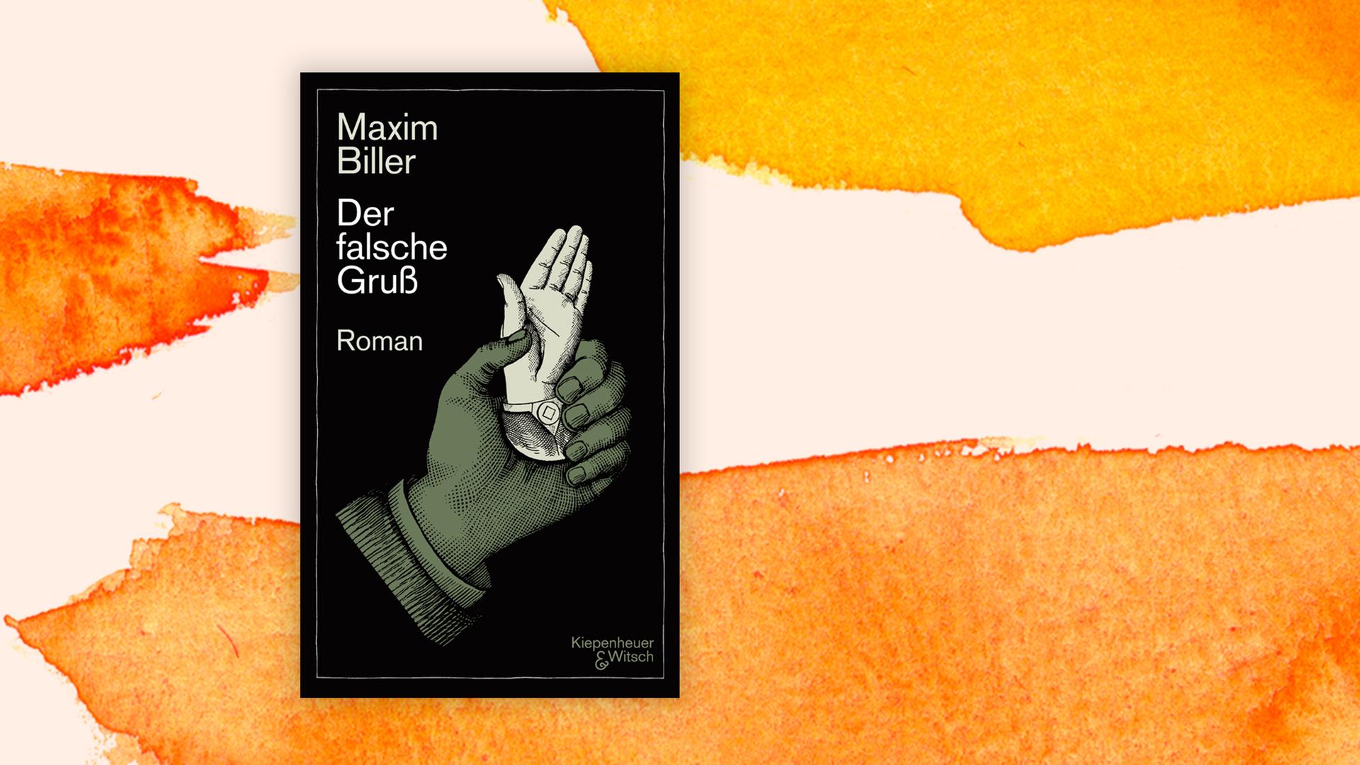 Die Illustration auf dem Buchcover von Maxim Billers Roman "Der falsche Gruß" zeigt eine Hand, die das verkleinerte Modell einer emporgereckten Hand hält.