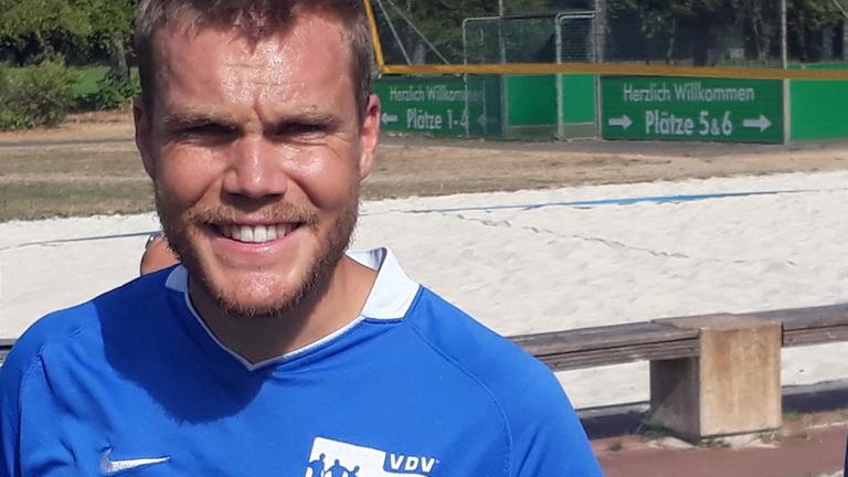 Fabio Leutenecker im August 2018 beim Trainingscamp der Vereinigung der Vertragsfußballspieler (VDV). Fabio Leutenecker im August 2018 beim Trainingscamp der Vereinigung der Vertragsfußballspieler (VDV).