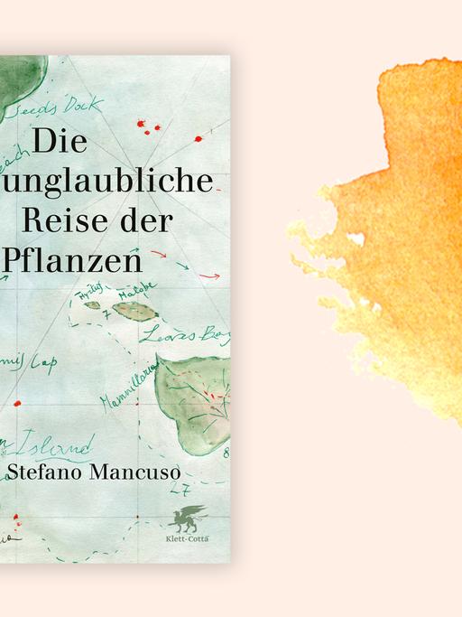 Die Abbildung zeigt ein Buchcover auf einer Grafik: Stefano Mancuso, "Die unglaubliche Reise der Pflanzen"