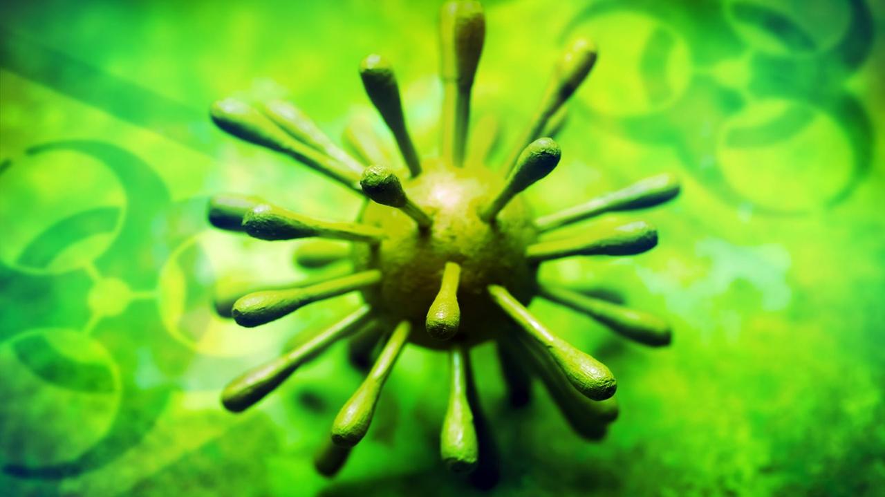 Coronavirus-Modell, Symbolfoto Virus-Mutation *** Coronavirus model, symbol photo virus mutation 