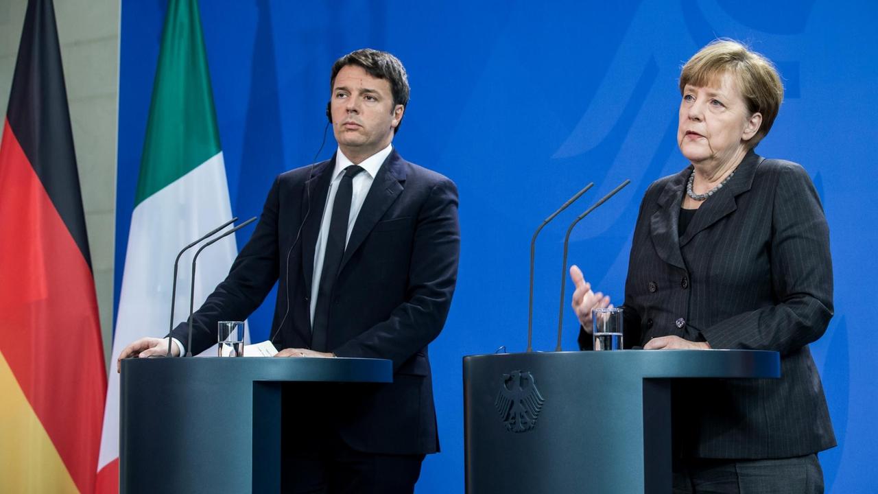 Der italienische Ministerpräsident Renzi und Bundeskanzlerin Merkel Der italienische Ministerpräsident Renzi und Bundeskanzlerin Merkel