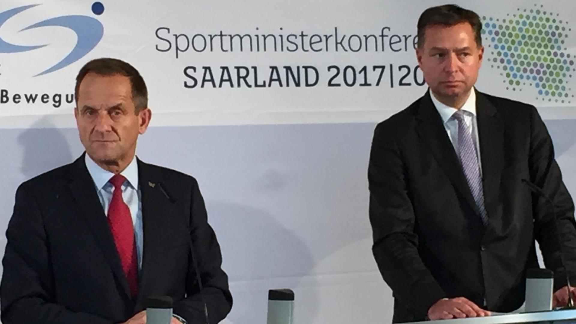 Alfons Hörmann, der Präsident des Deutschen Olympischen Sportbundes auf der Sportministerkonferenz im Saarland. Alfons Hörmann, der Präsident des Deutschen Olympischen Sportbundes auf der Sportministerkonferenz im Saarland.