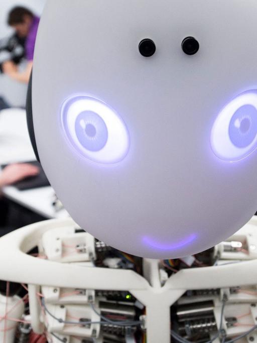 ROBOY, the robot developed by the Artificial Intelligence Laboratory of the University of Zurich, is presented to the media in Zurich, Switzerland, 27 February 2013. Technical know-how from over 15 project partners from industry and scientific research helped to build the robot during the last nine months. Thanks to 'Brain Technology' ROBOY can reply intelligently to questions.