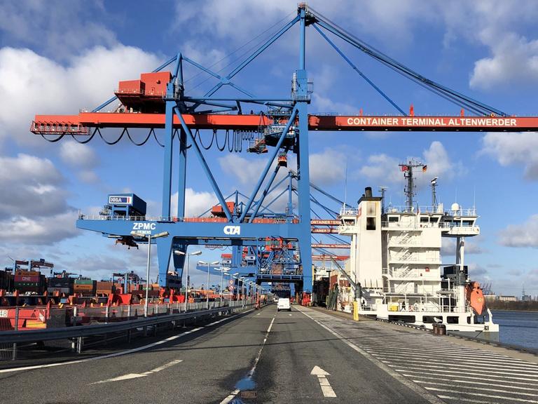 Containerbrücke auf dem Hafenterminal Altenwerder
