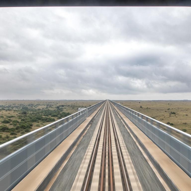 Bahnstrecke durch den Nairobi National Park in Kenia. Eigentlich hatte die Trasse bis zum Nachbarland Uganda gehen sollen - doch aus China kommt kein Geld mehr.